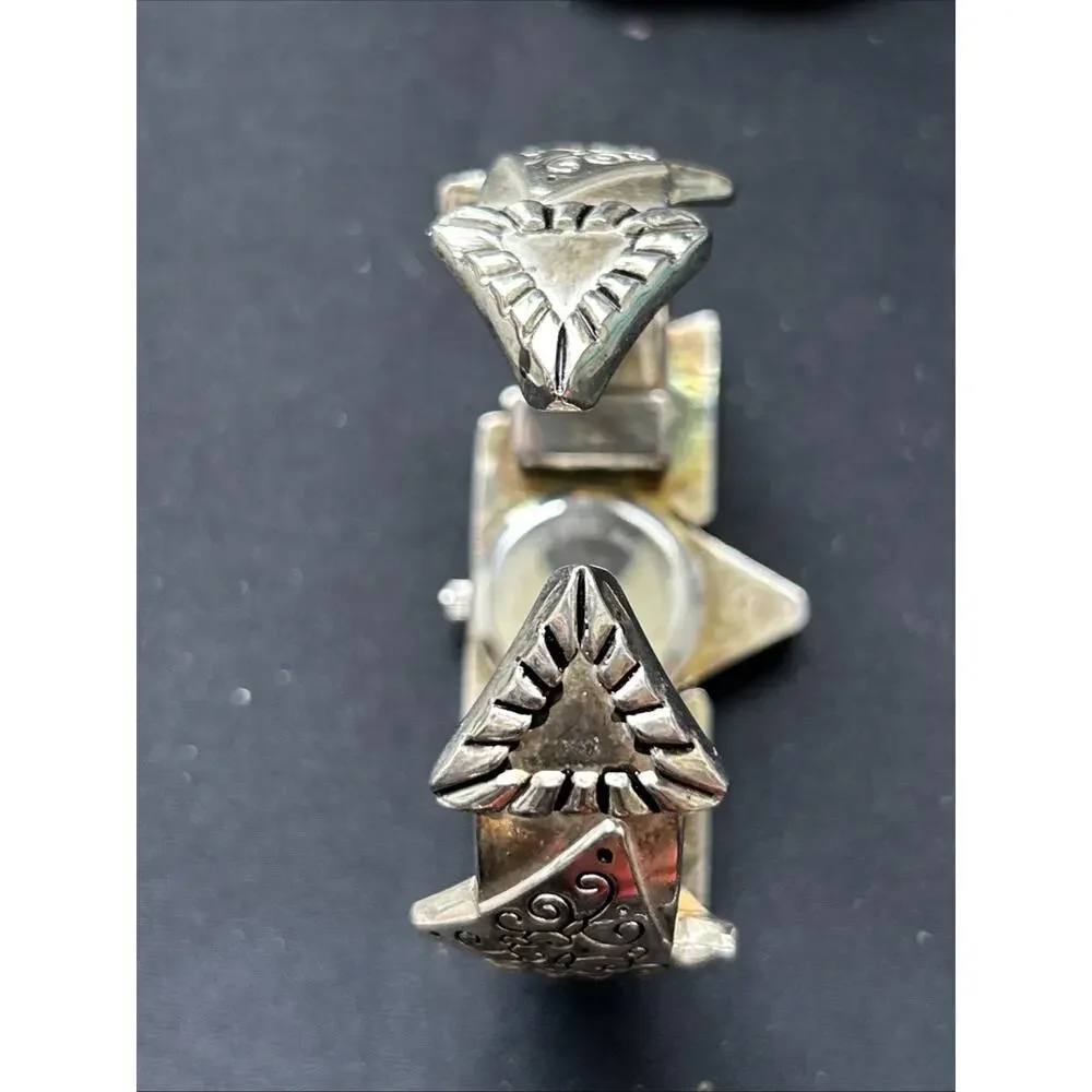 Geneva Unique Silver Tone Women’s Cuff Watch
